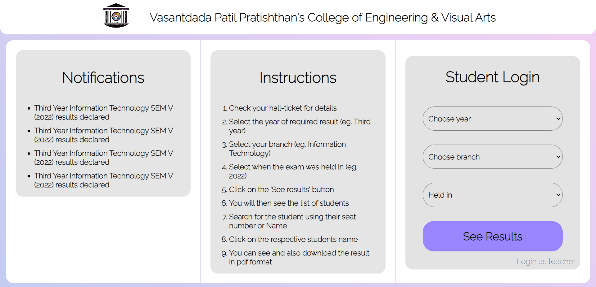 Result Management System